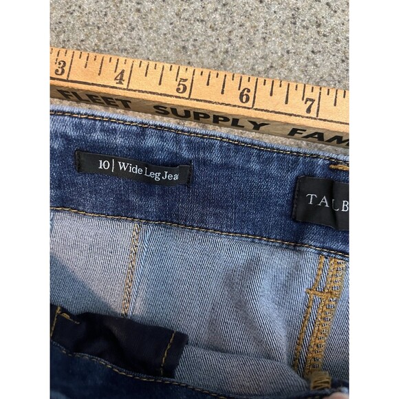Talbots Flawless High Waist Wide Leg Cropped Jeans Size 10 Side Buttons - Picture 4 of 13